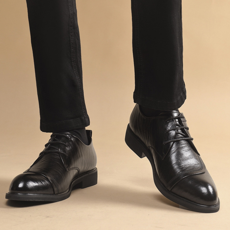 Men Formal Wear Office - Leather Oxford Shoes With Metal Rivet