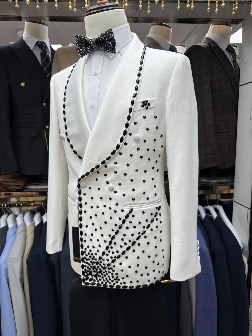 Men Formal Wear Office - White Groom Men Suit Set 2