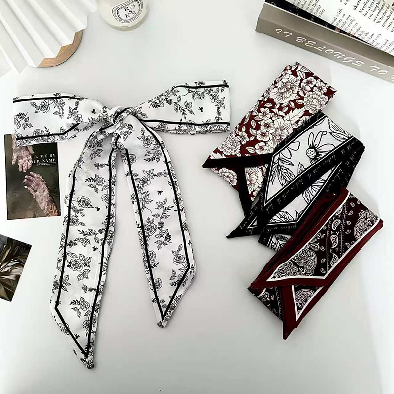 Silk Tie Woven - Luxury Fashion Woman Skinny Silk Scarf