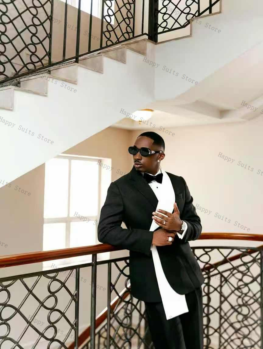 Black White Men Suit Set 2 Pcs - đánh giá và giá Formal Wear For Men Black Suit