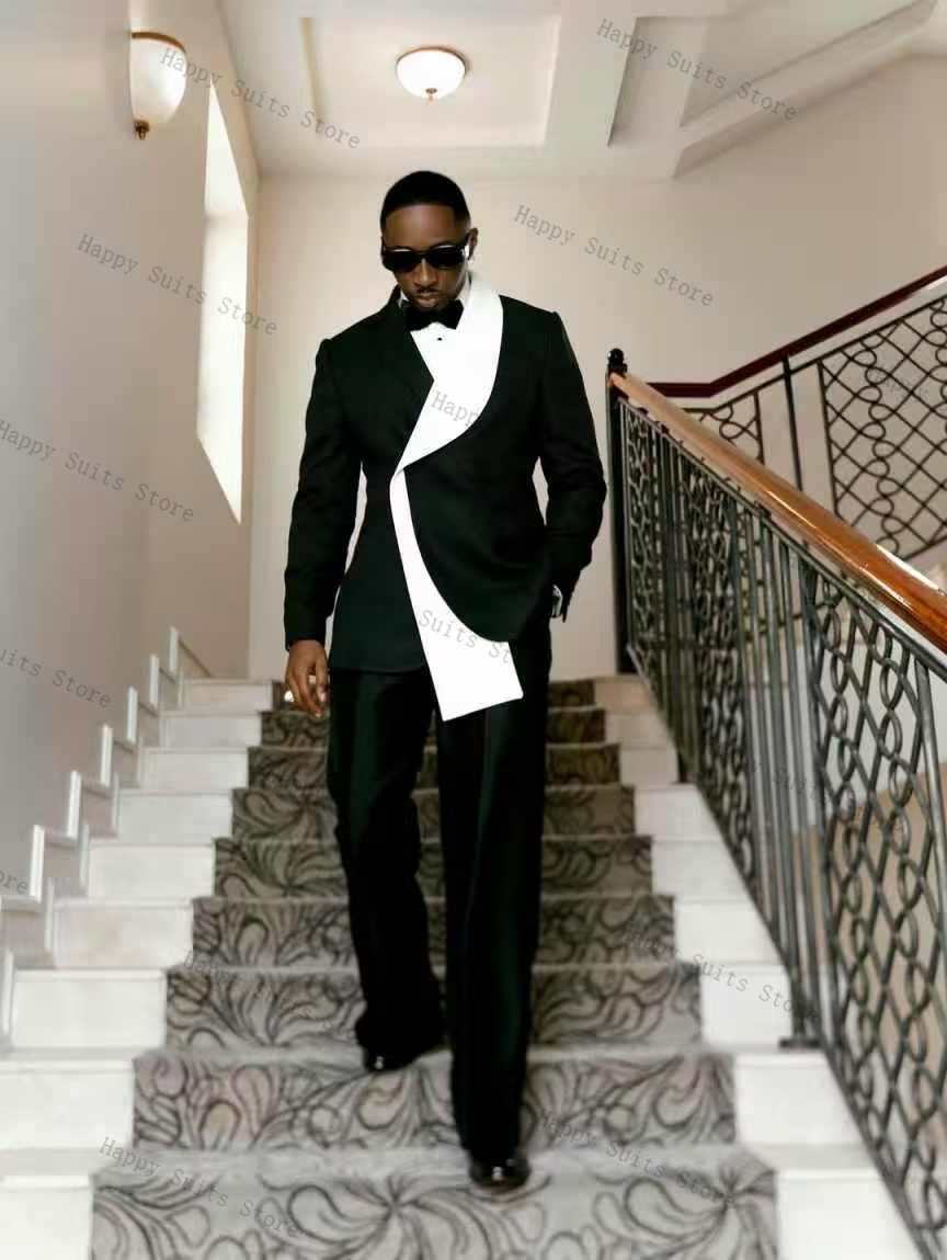 Black White Men Suit Set 2 Pcs - đánh giá và giá Formal Wear For Men Black Suit