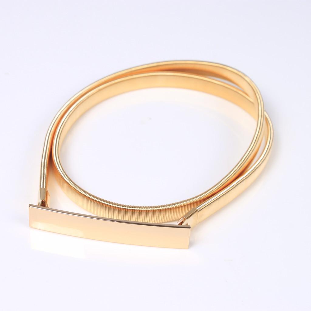 Skinny Elastic Waist Belt Gold - đánh giá và giá Formal Belt Leather Thin