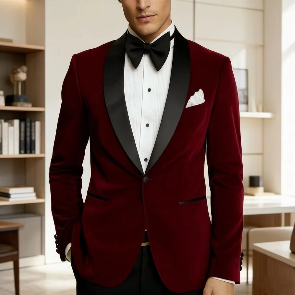 Men Velvet Slim Fit Suits 1 Pi - đánh giá và giá Formal Men Party Wear Jacket
