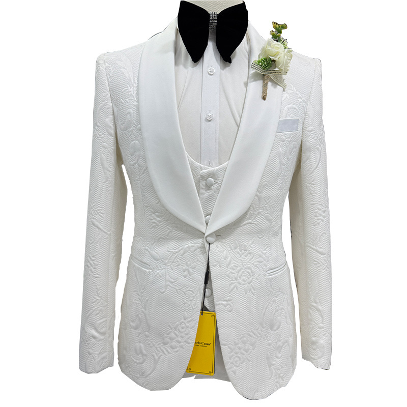 Men Wedding Suit White 3 Piece - đánh giá và giá Formal Men Party Wear Jacket