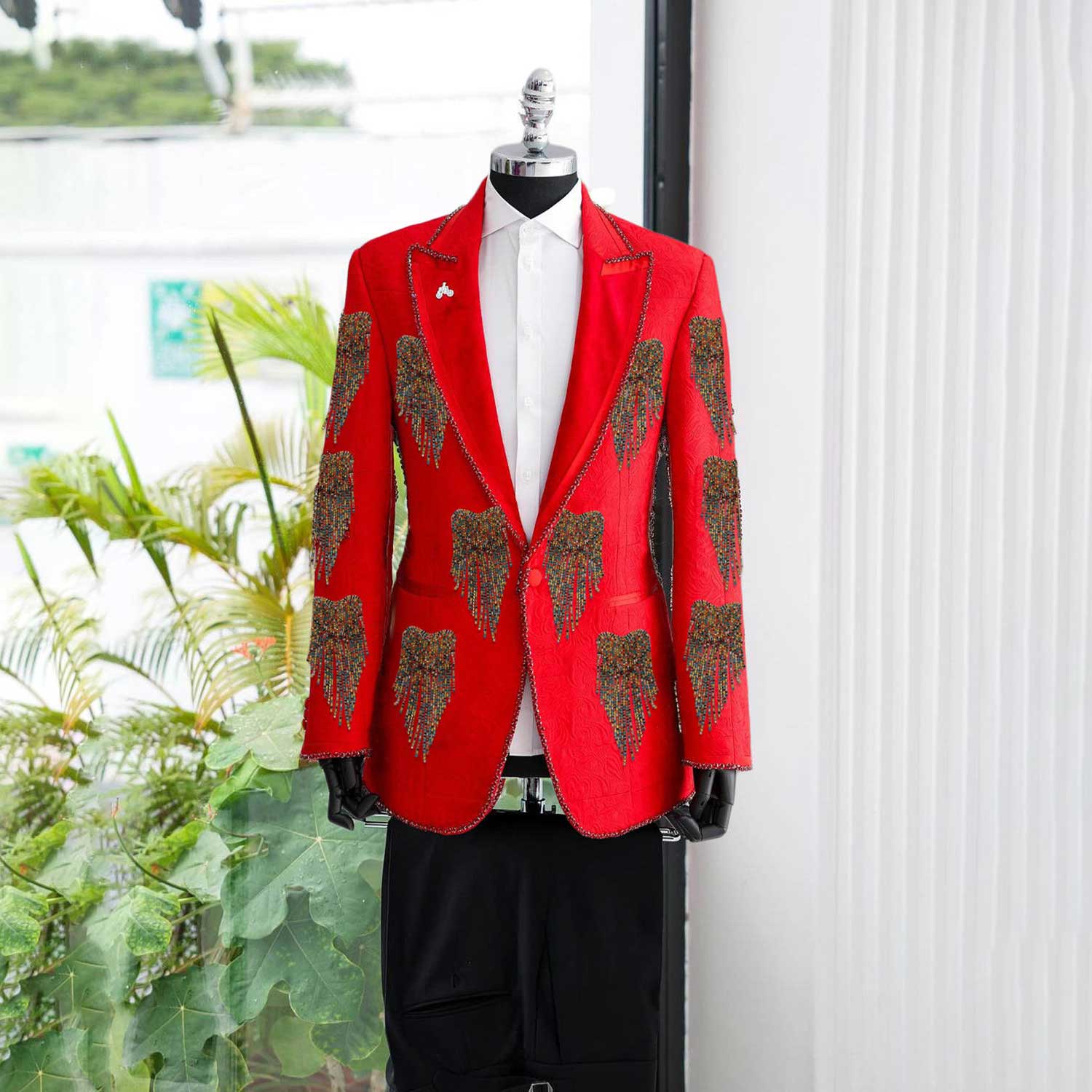 Fashion Wedding Men Suit Cryst - đánh giá và giá Formal Wear For Men Black Suit