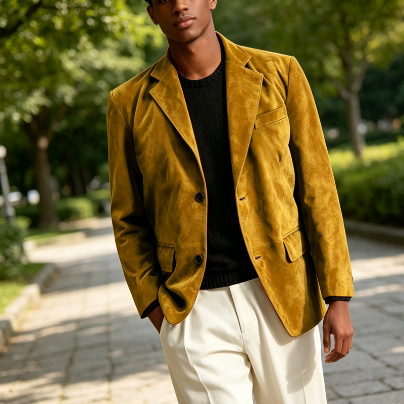 Retro Men Faux Suede Blazer No - đánh giá và giá Formal Men Party Wear Jacket
