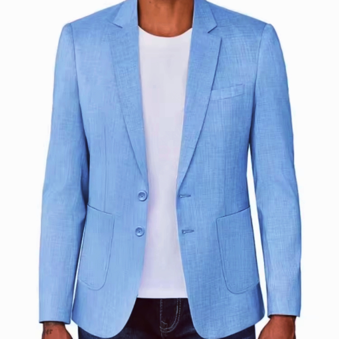 Slim Fit Men's Beige/Blue Line - đánh giá và giá Formal Men Party Wear Jacket