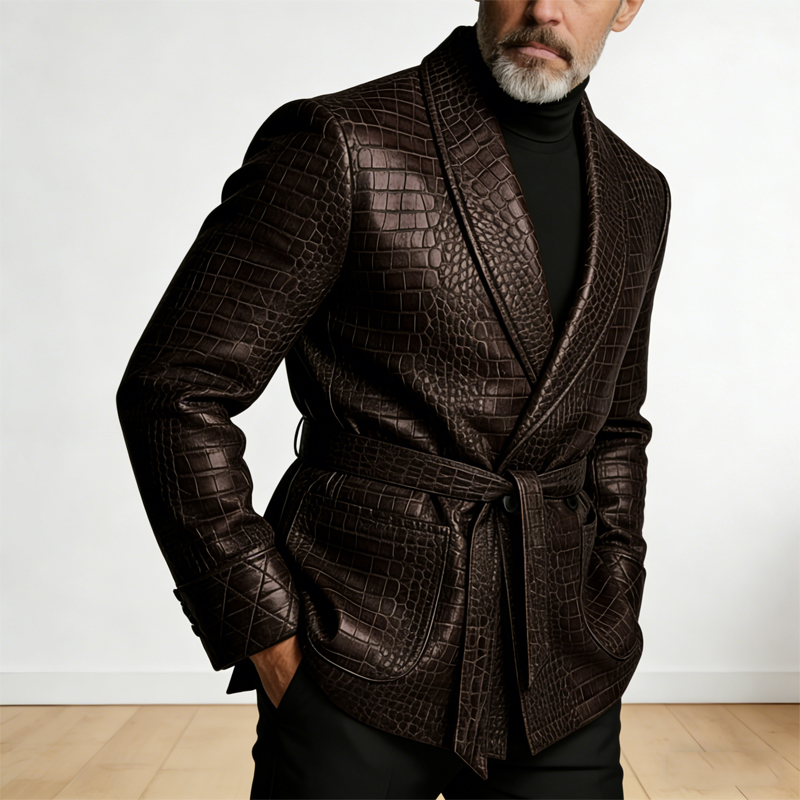  Men's Crocodile Pattern Leat - đánh giá và giá Formal Men Party Wear Jacket
