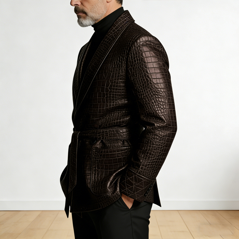  Men's Crocodile Pattern Leat - đánh giá và giá Formal Men Party Wear Jacket