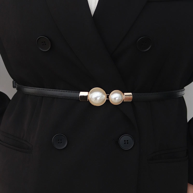 Elegant Vintage Pearl Waist Ch - đánh giá và giá Formal Belt Leather Thin