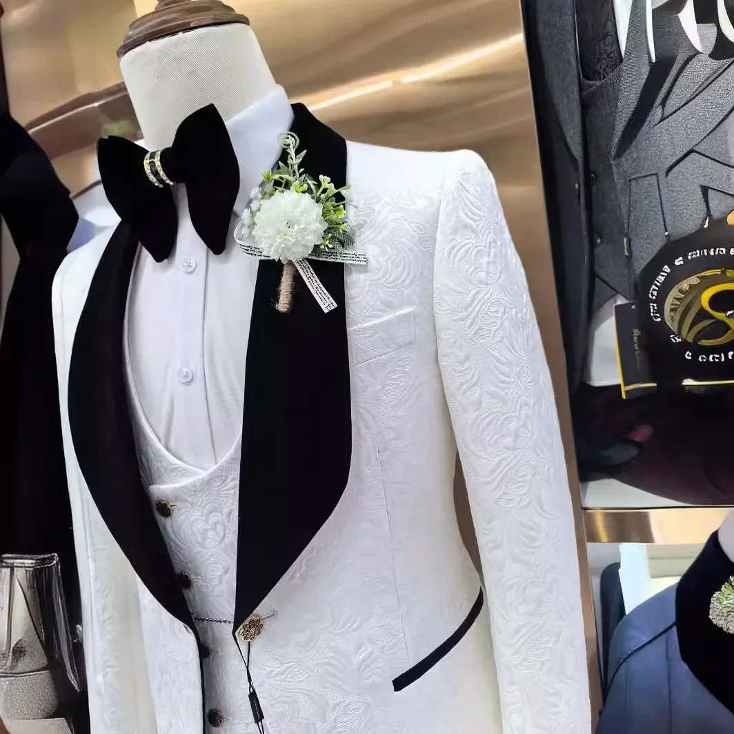 3 Pcs Floral Wedding Suits for - đánh giá và giá Men Formal Wear 2025