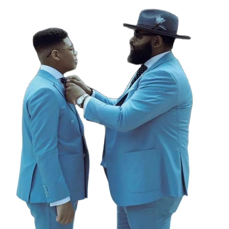 Hot Sale Sky Blue Peak Lapel D - đánh giá và giá Men Formal Wear Sale