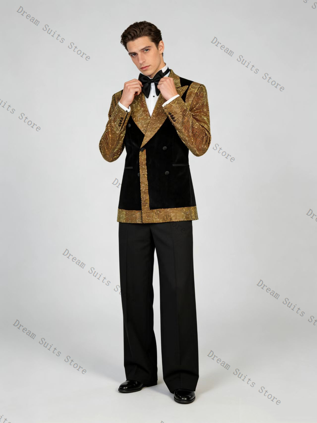 Golden Crystals Men Suit Set 2 - đánh giá và giá Formal Wear For Men Black Suit