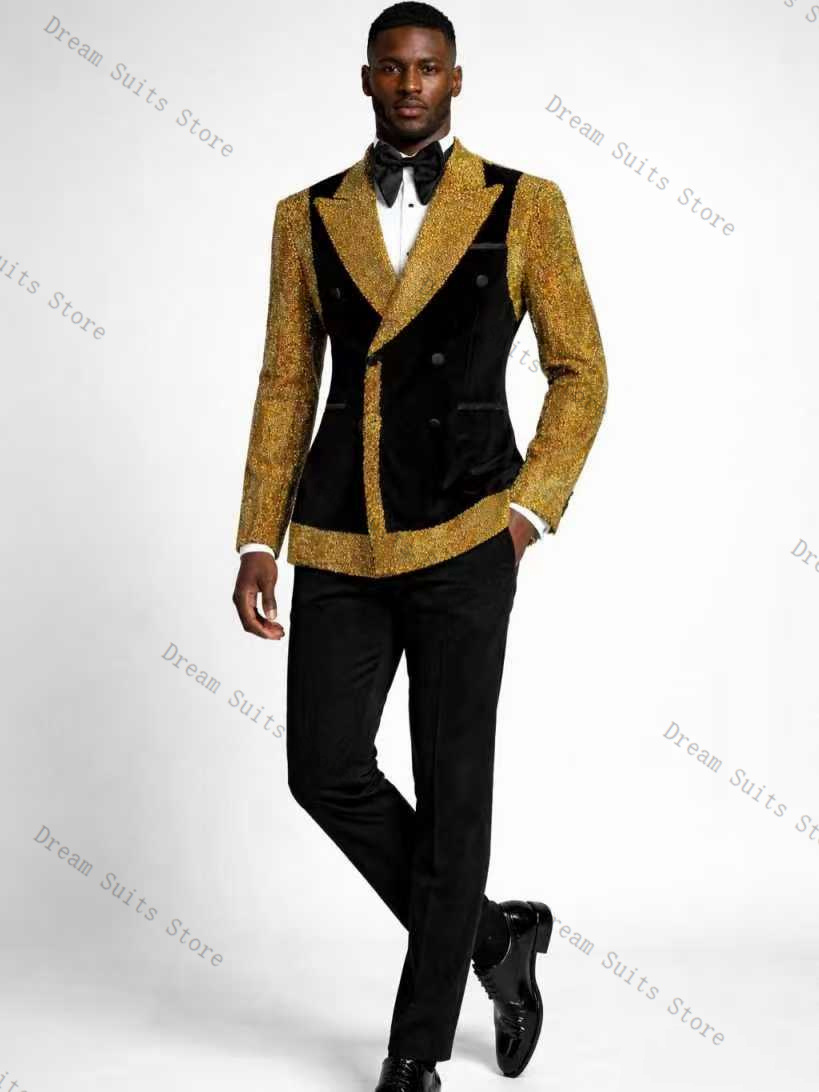 Golden Crystals Men Suit Set 2 - đánh giá và giá Formal Wear For Men Black Suit
