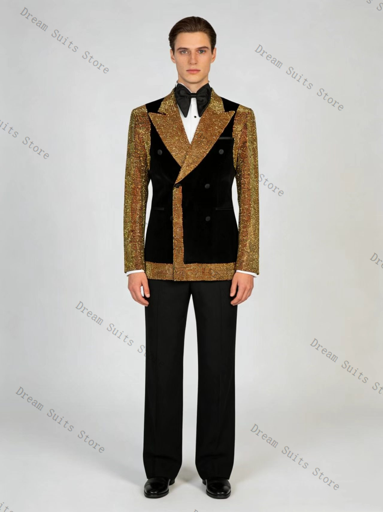 Golden Crystals Men Suit Set 2 - đánh giá và giá Formal Wear For Men Black Suit